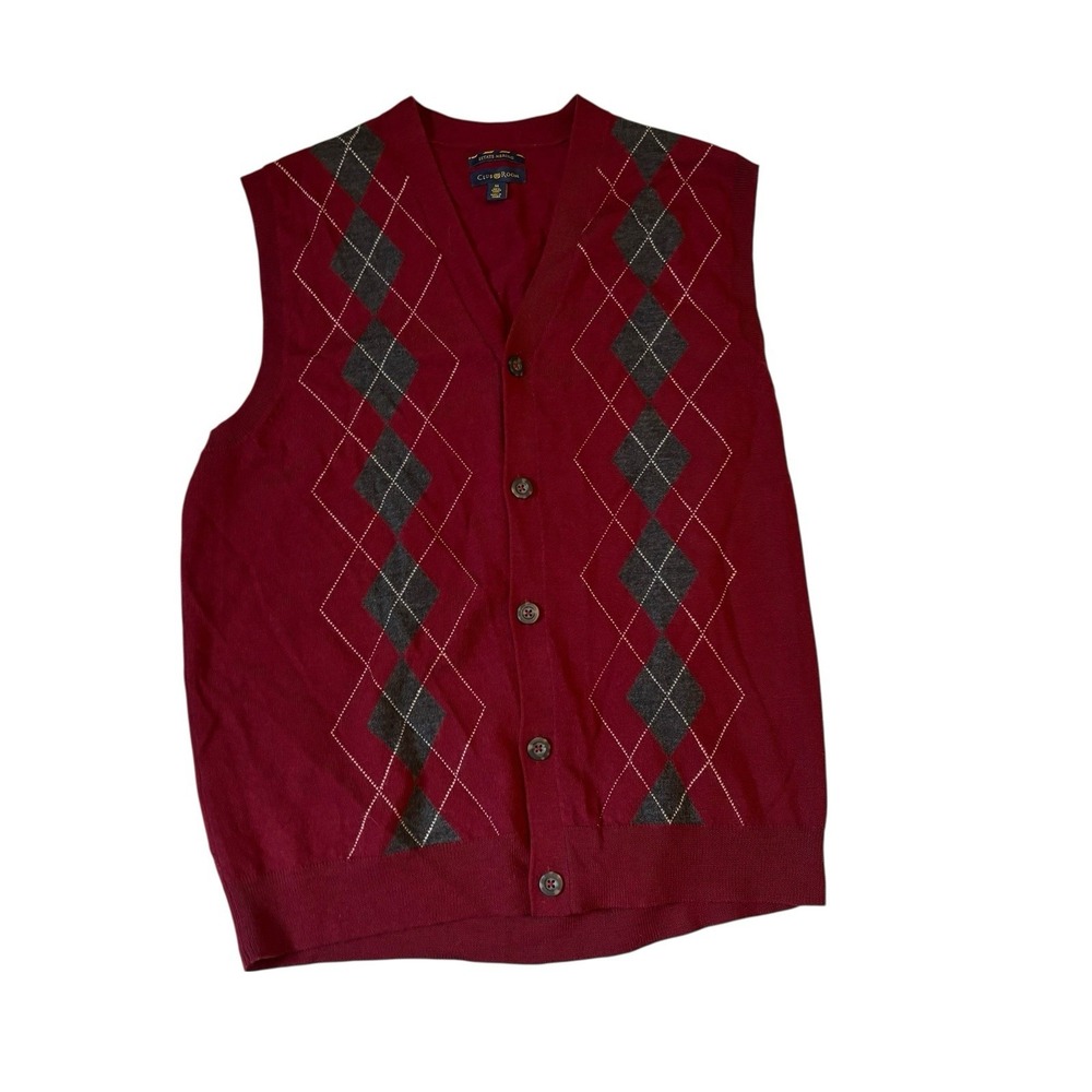 Sweater Vest Mens M Medium Merino Wool Argyle Preppy Old Money Grandpa Collegiat - Picture 7 of 12
